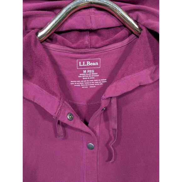 LL Bean Sweatshirt Top Women Medium Drawstring Cinch Waist Snap Tunic Plum - Picture 2 of 9